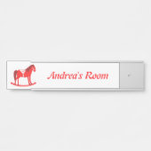 Scandinavisch Kerst Rocking Horse Custom Deurbordje (Voorkant)