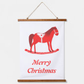 Scandinavisch Kerst Rocking Horse Custom Hangend Wandkleed (Voorkant)