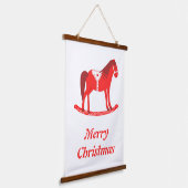 Scandinavisch Kerst Rocking Horse Custom Hangend Wandkleed (Gebogen)