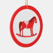 Scandinavisch Kerst Rocking Horse Custom Keramisch Ornament (Rechts)