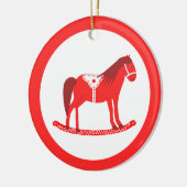 Scandinavisch Kerst Rocking Horse Custom Keramisch Ornament (Links)