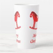 Scandinavisch Kerst Rocking Horse Custom Latte Mok (Voorkant)