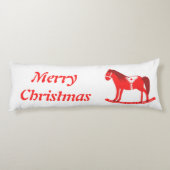 Scandinavisch Kerst Rocking Horse Custom Lichaamskussen (Achterkant)
