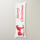 Scandinavisch Kerst Rocking Horse Custom Lichaamskussen (Voorkant Verticaal)