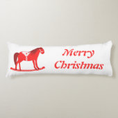 Scandinavisch Kerst Rocking Horse Custom Lichaamskussen (Voorkant)