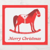 Scandinavisch Kerst Rocking Horse Custom Likeurfles Etiket (Enkel label)