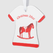 Scandinavisch Kerst Rocking Horse Custom Ornament (voorkant)