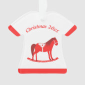 Scandinavisch Kerst Rocking Horse Custom Ornament (voorkant)