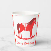 Scandinavisch Kerst Rocking Horse Custom Papieren Bekers (Achterkant)