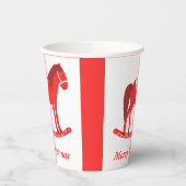 Scandinavisch Kerst Rocking Horse Custom Papieren Bekers (Links)