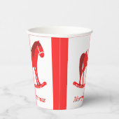 Scandinavisch Kerst Rocking Horse Custom Papieren Bekers (Rechts)