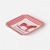 Scandinavisch Kerst Rocking Horse Custom Papieren Bordje (Gebogen)