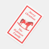 Scandinavisch Kerst Rocking Horse Custom Servet (Hoek)