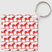 Scandinavisch Kerst Rocking Horse Custom Sleutelhanger (Achterkant)