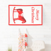Scandinavisch Kerst Rocking Horse Custom Spandoek (Insitu)