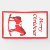 Scandinavisch Kerst Rocking Horse Custom Spandoek (Horizontaal)