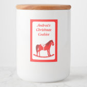 Scandinavisch Kerst Rocking Horse Custom Voedselcontainer Etiket (Voorkant)