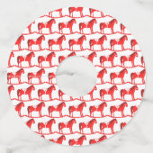 Scandinavisch Kerst Rocking Horse Custom Wijnglaslabel (Achterkant)