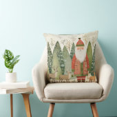 Scandinavisch kerst winterbos met kerstman kussen (Stoel)