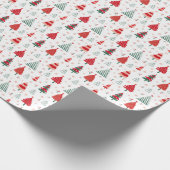 Scandinavisch kerstboom patroon feestelijk cadeaupapier (Hoek)