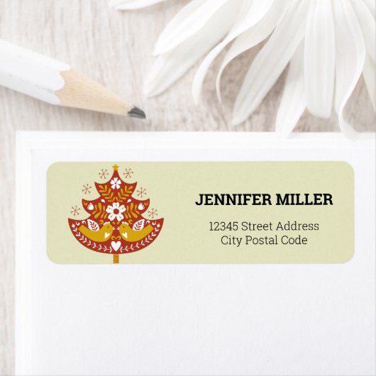 Scandinavisch kerstboomlabel etiket (Insitu)
