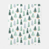 Scandinavisch Kerstboompatroon Fleece Deken (Voorkant)