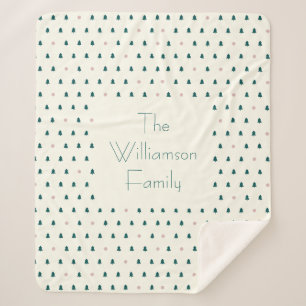 Scandinavisch kerstboompatroon gepersonaliseerd sherpa deken