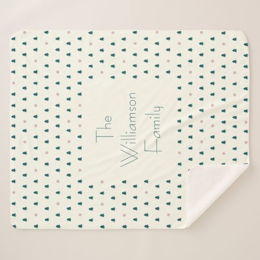 Scandinavisch kerstboompatroon gepersonaliseerd sherpa deken (Voorkant (horizontaal))