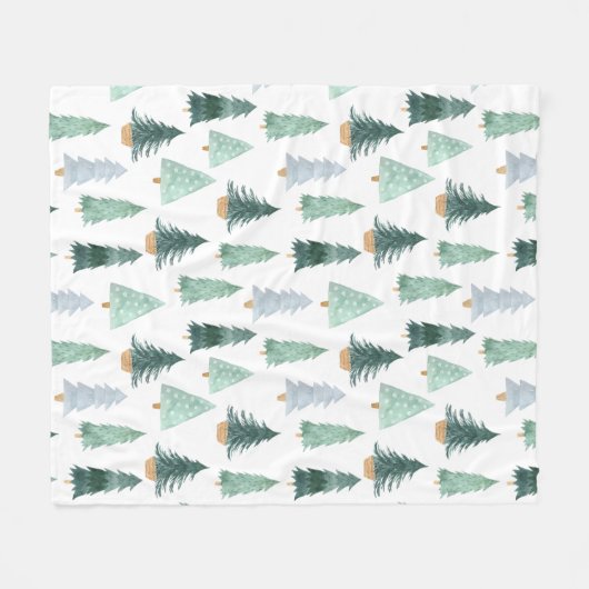 Scandinavisch kerstboompatroonpatroon fleece deken (Voorkant (Horizontaal))