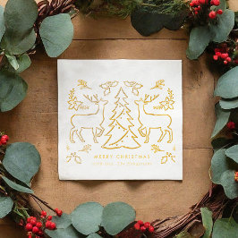 Scandinavisch kerstboomrendier folie servetten