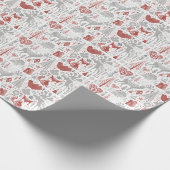 Scandinavisch kerstbos en dieren cadeaupapier (Hoek)