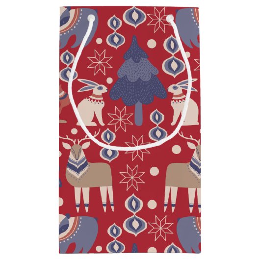 Scandinavisch kerstbos, gepersonaliseerd klein cadeauzakje (Achterkant)