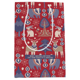 Scandinavisch kerstbos, gepersonaliseerd medium cadeauzakje