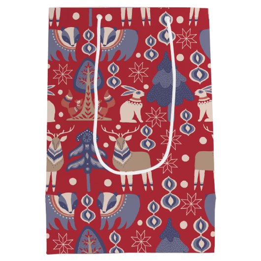 Scandinavisch kerstbos, gepersonaliseerd medium cadeauzakje (Achterkant)