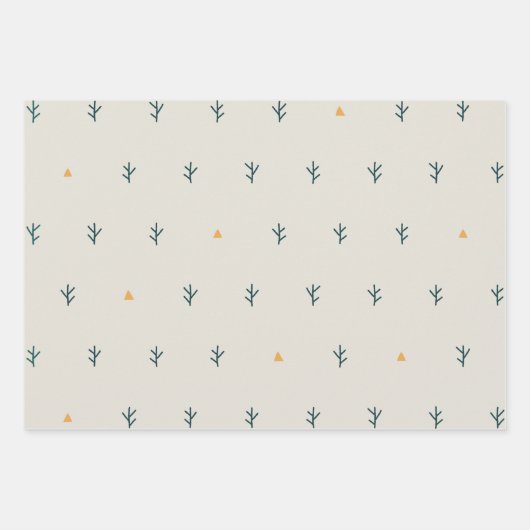 Scandinavisch kerstbotanisch inpakpapier vel (Voorkant 3)