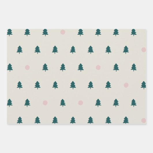 Scandinavisch kerstbotanisch inpakpapier vel (Voorkant 2)