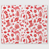 Scandinavisch kerstfeest cadeaupapier (Vlak)