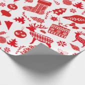 Scandinavisch kerstfeest cadeaupapier (Hoek)