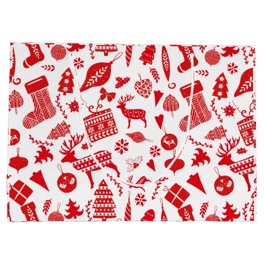 Scandinavisch kerstfeest groot cadeauzakje (Achterkant)