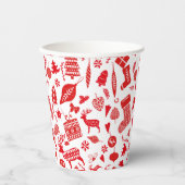 Scandinavisch kerstfeest papieren bekers (Voorkant)