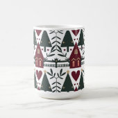 Scandinavisch kersthuisje patroon koffiemok (Center)