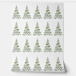 Scandinavisch kerstillustratie behang