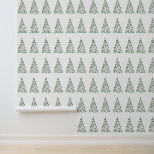 Scandinavisch kerstillustratie behang