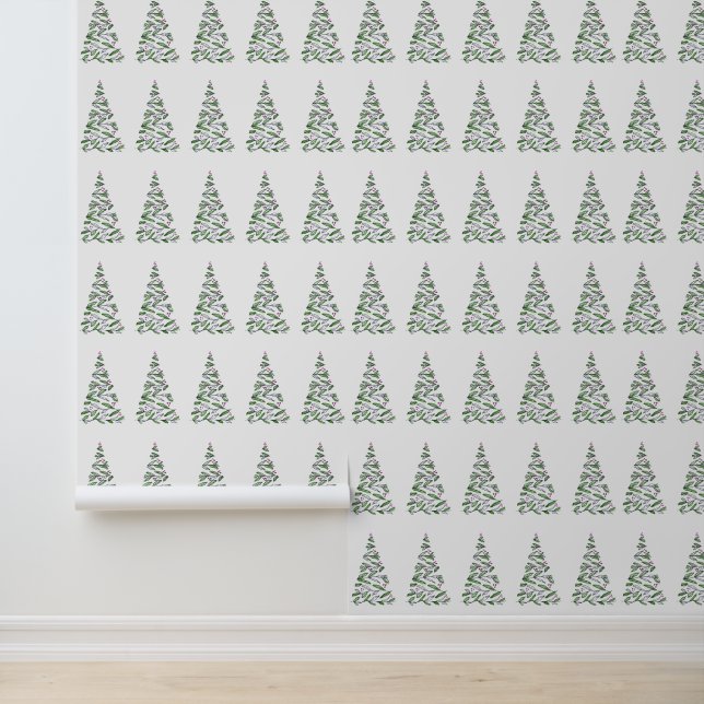 Scandinavisch kerstillustratie behang (Applicatie)
