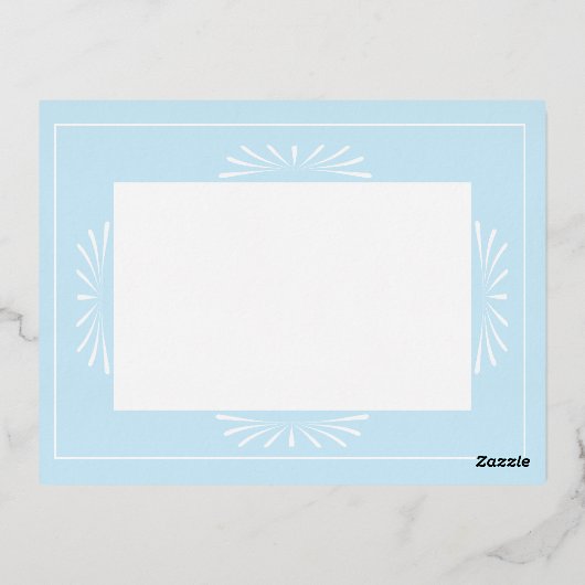 Scandinavisch kerstjaar blauw folie feestdagen briefkaart (Achterkant)