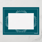 Scandinavisch kerstjaar Blauwgroen Folie Feestdagen Briefkaart (Achterkant)