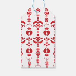 Scandinavisch Kerstmis Modern Rosemaling Patroon Cadeaulabel