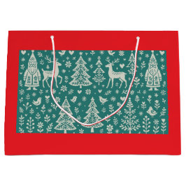 SCANDINAVISCH KERSTMIS PATROON CADOZAK GROOT CADEAUZAKJE