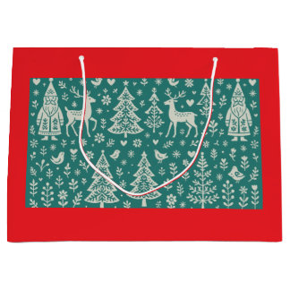SCANDINAVISCH KERSTMIS PATROON CADOZAK GROOT CADEAUZAKJE