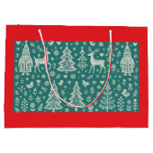 SCANDINAVISCH KERSTMIS PATROON CADOZAK GROOT CADEAUZAKJE (Achterkant)